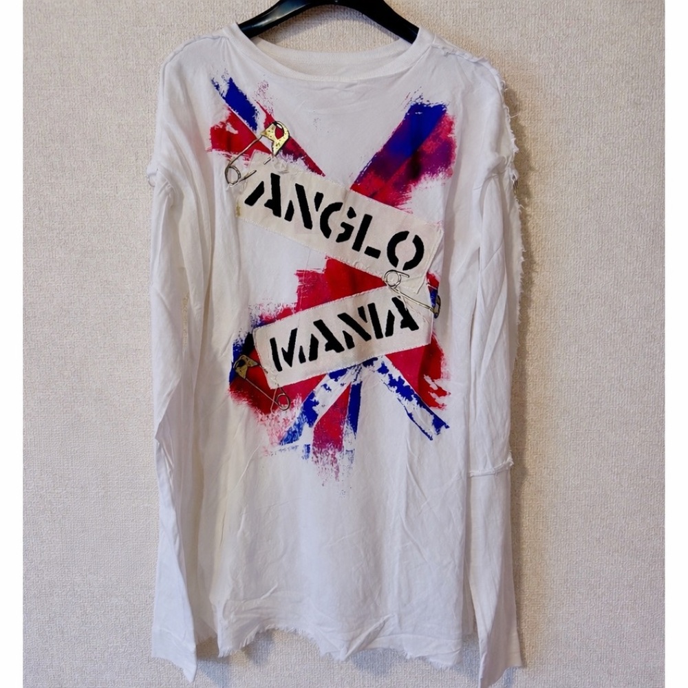 Vivienne Westwood White Long-Sleeve Top with Red & Blue Graphic